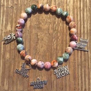 Greens and Browns Military Mom Charm Bracelet